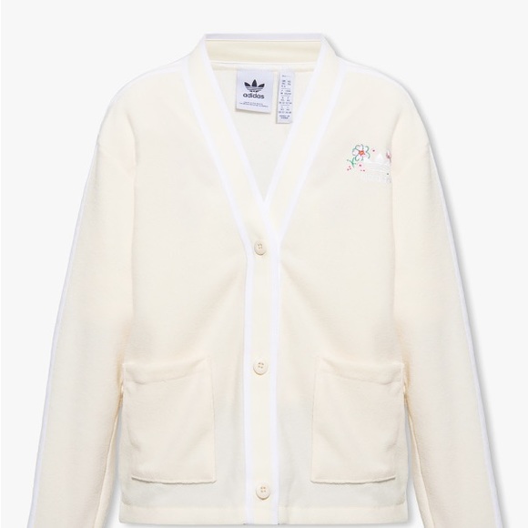 NWT Adidas Originals Cardigan With Logo Cream white IP3761 - Picture 9 of 11